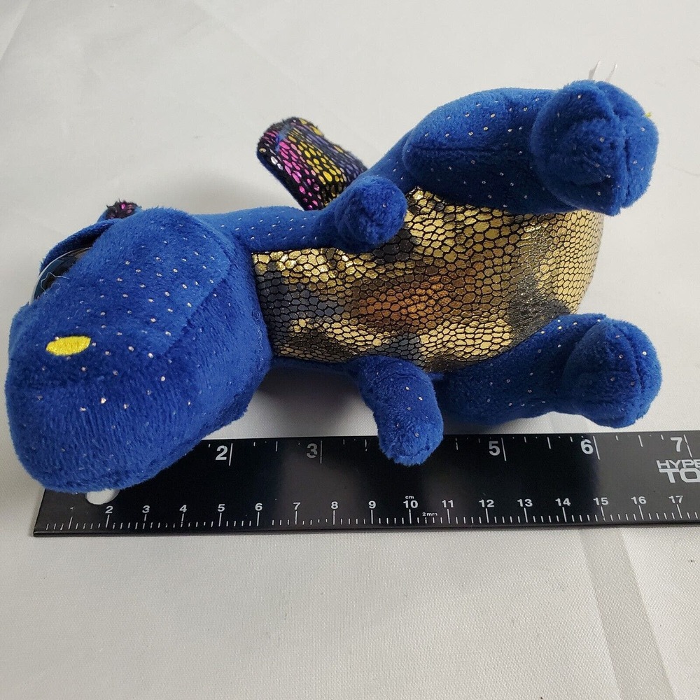 Ty Dragon Plush Saffire Blue Rainbow Glitter Eyes Stuffed Animal 6" - Picture 11 of 11